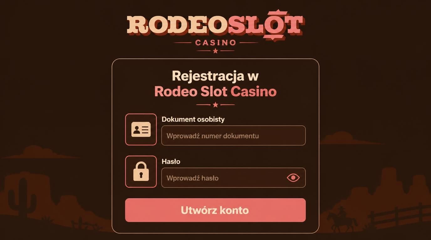 Formularz rejestracji konta online w Rodeo Slot Casino